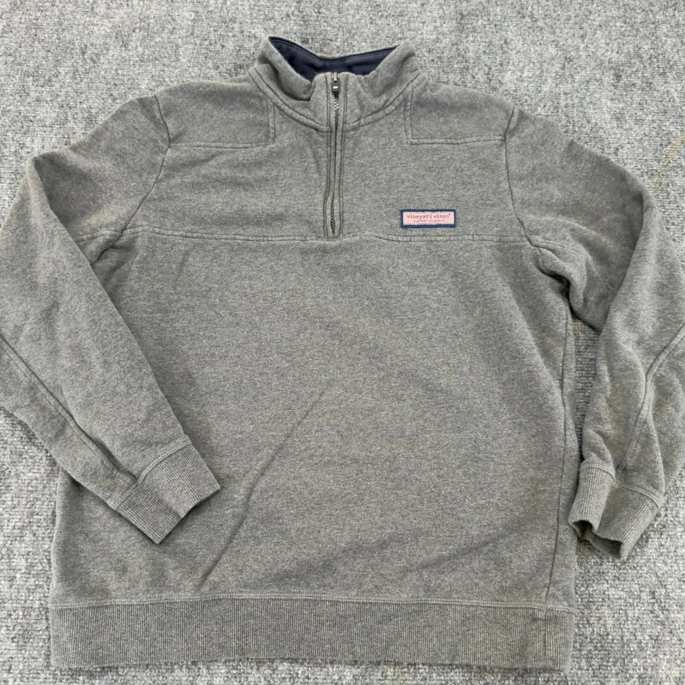 Vineyard Vines Shep Shirt Quarter Zip Pullover Gray Size M